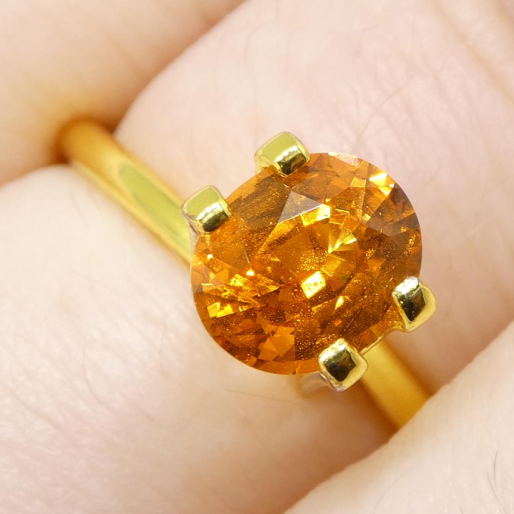Taglio brillante 1.68ct Granato ovale Fanta Orange Mandarin Spessartite/Spessartine della Namibia in vendita