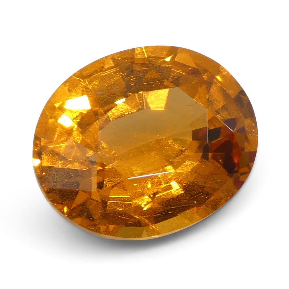 1.68ct Granato ovale Fanta Orange Mandarin Spessartite/Spessartine della Namibia in vendita 2