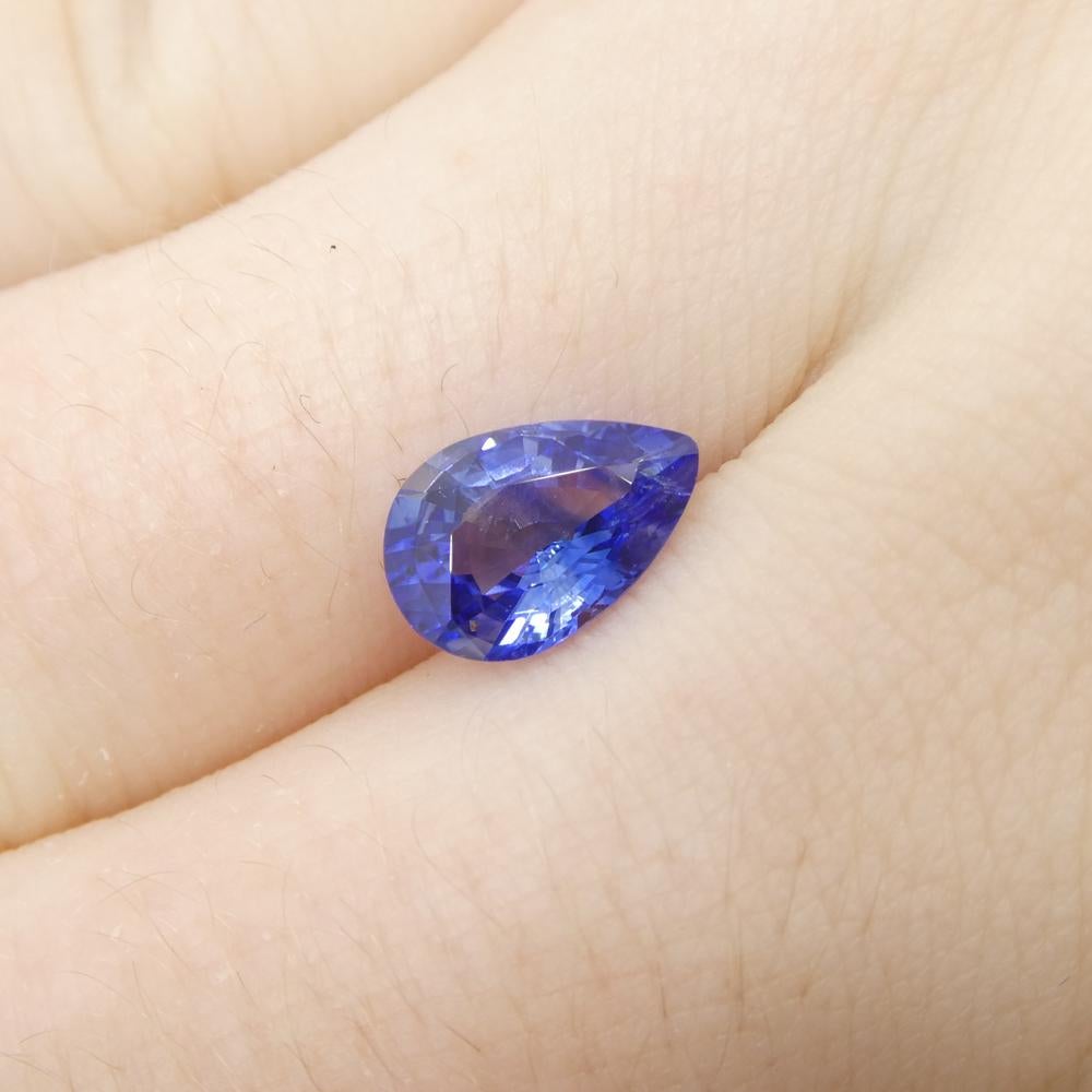 Women's or Men's 1.68ct Pear Blue Sapphire from Sri Lanka For Sale
