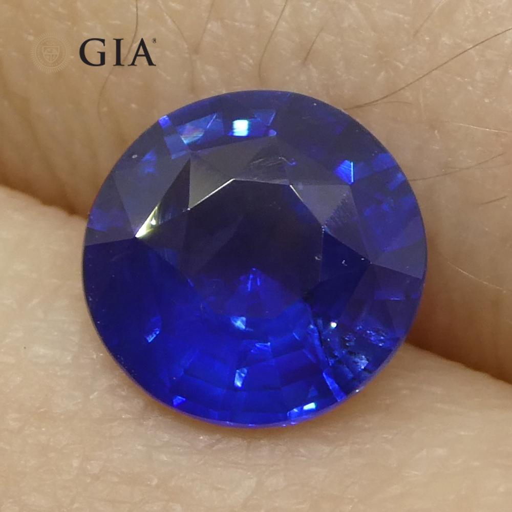 1.68ct Round Blue Sapphire GIA Certified Sri Lanka   For Sale 7