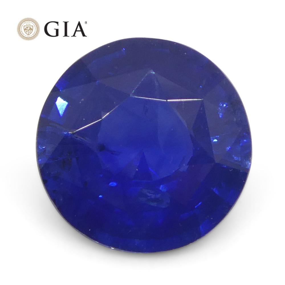 Women's or Men's 1.68ct Round Blue Sapphire GIA Certified Sri Lanka   For Sale