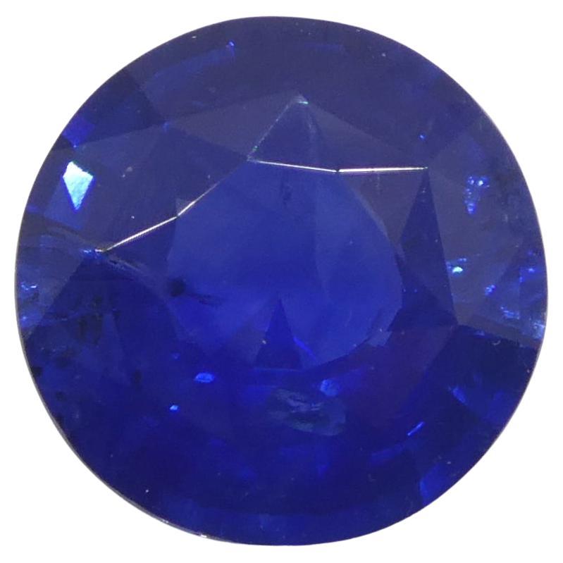 Saphir bleu rond de 1.68 carat certifié GIA, Sri Lanka  