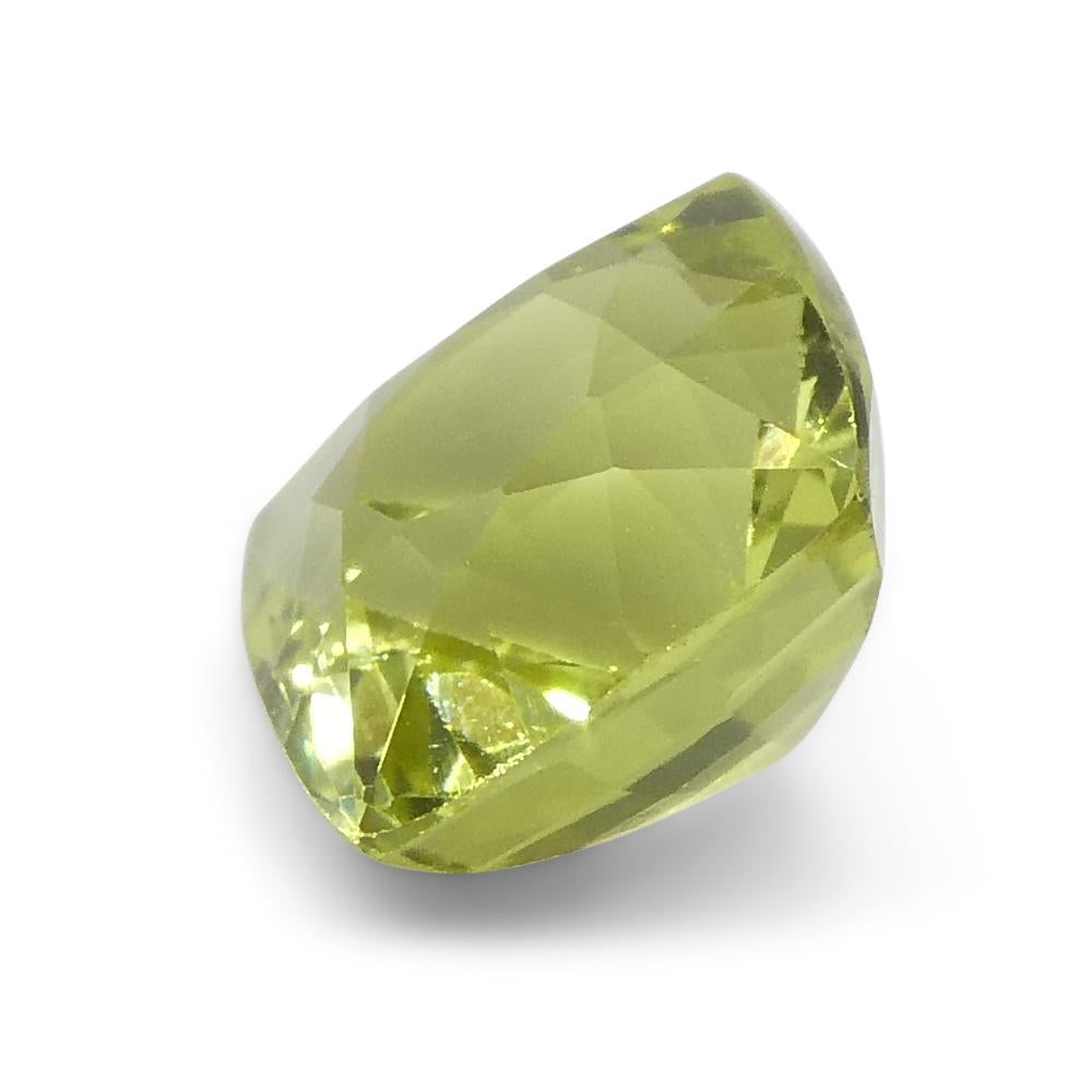 1.68ct Square Cushion Green-Yellow Chrysoberyl from Brazil For Sale 4
