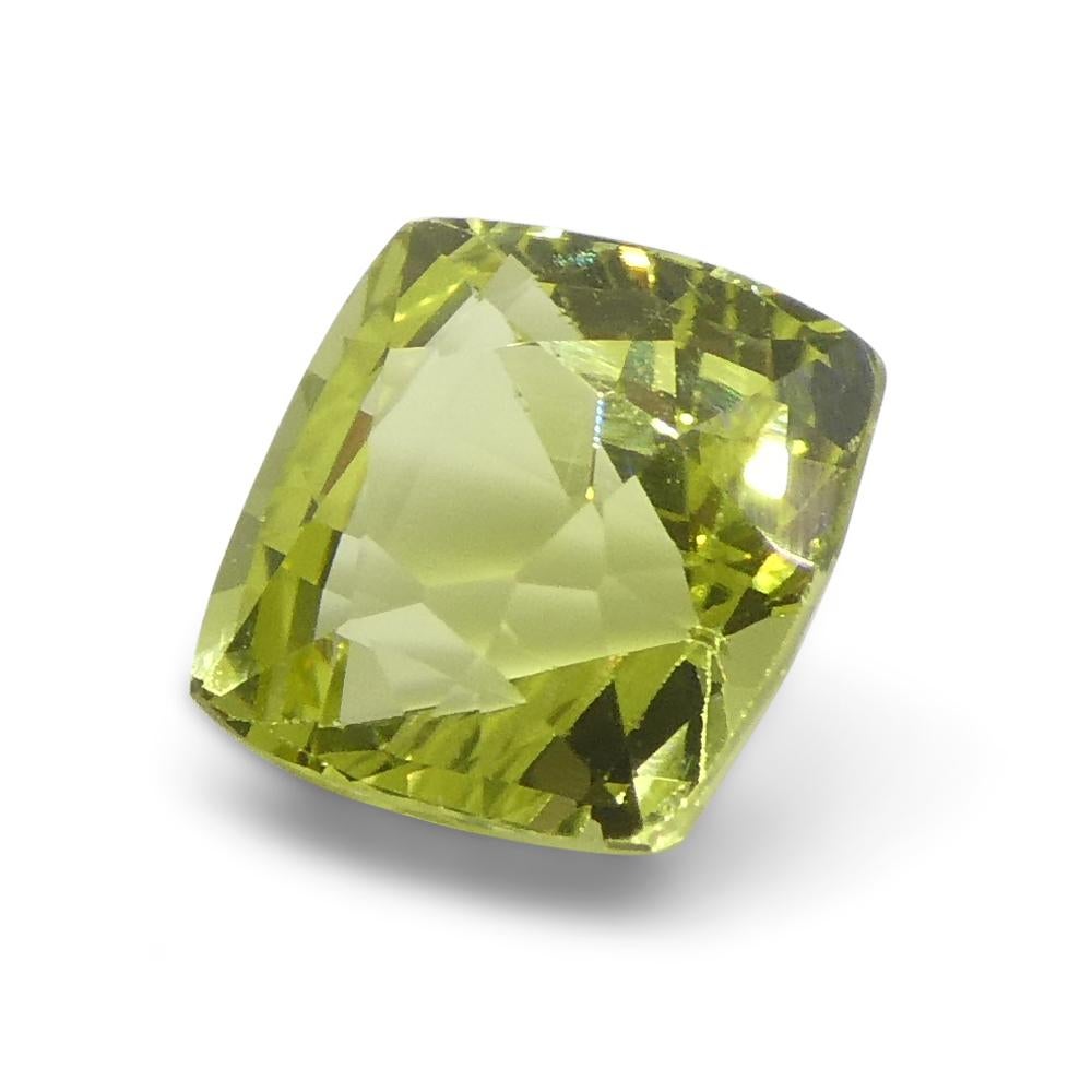 1.68ct Square Cushion Green-Yellow Chrysoberyl from Brazil For Sale 7