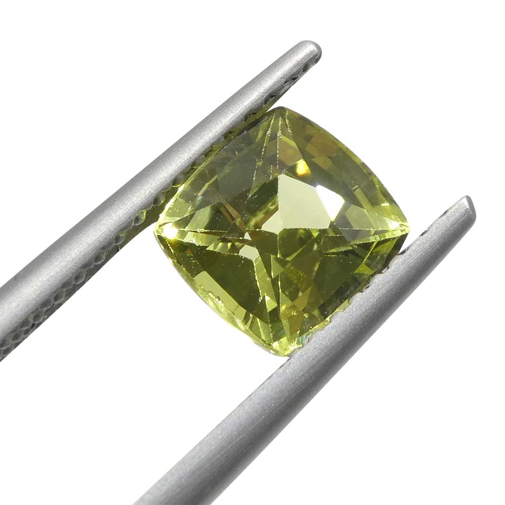 Taglio cuscino Crisoberillo quadrato verde-giallo a cuscino da 1,68ct dal Brasile in vendita