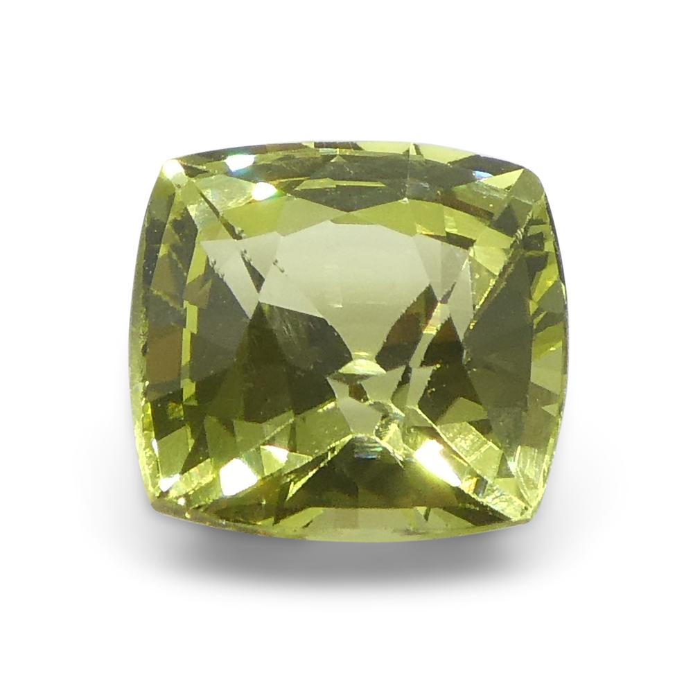 1.68ct Square Cushion Green-Yellow Chrysoberyl from Brazil In New Condition For Sale In Toronto, Ontario