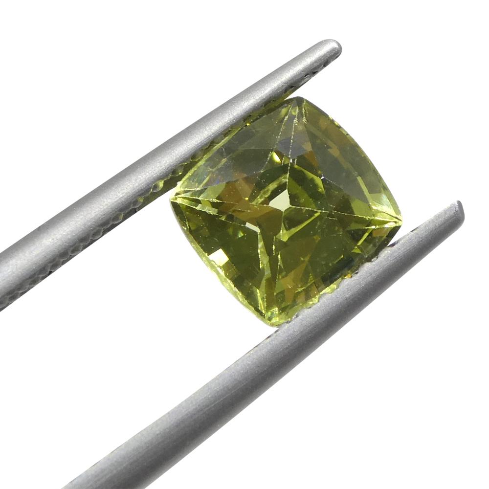 1.68ct Square Cushion Green-Yellow Chrysoberyl from Brazil For Sale 1