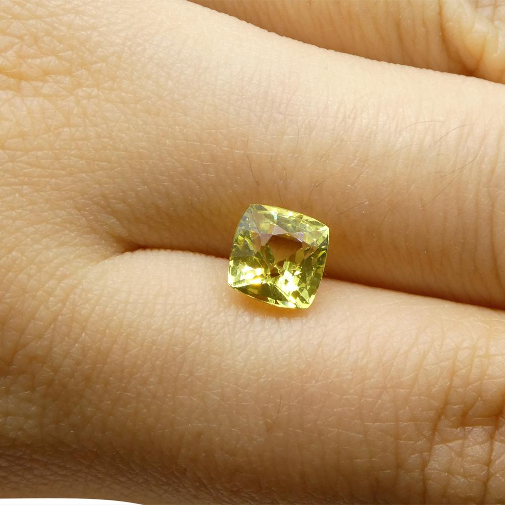 1.68ct Square Cushion Green-Yellow Chrysoberyl from Brazil For Sale 2