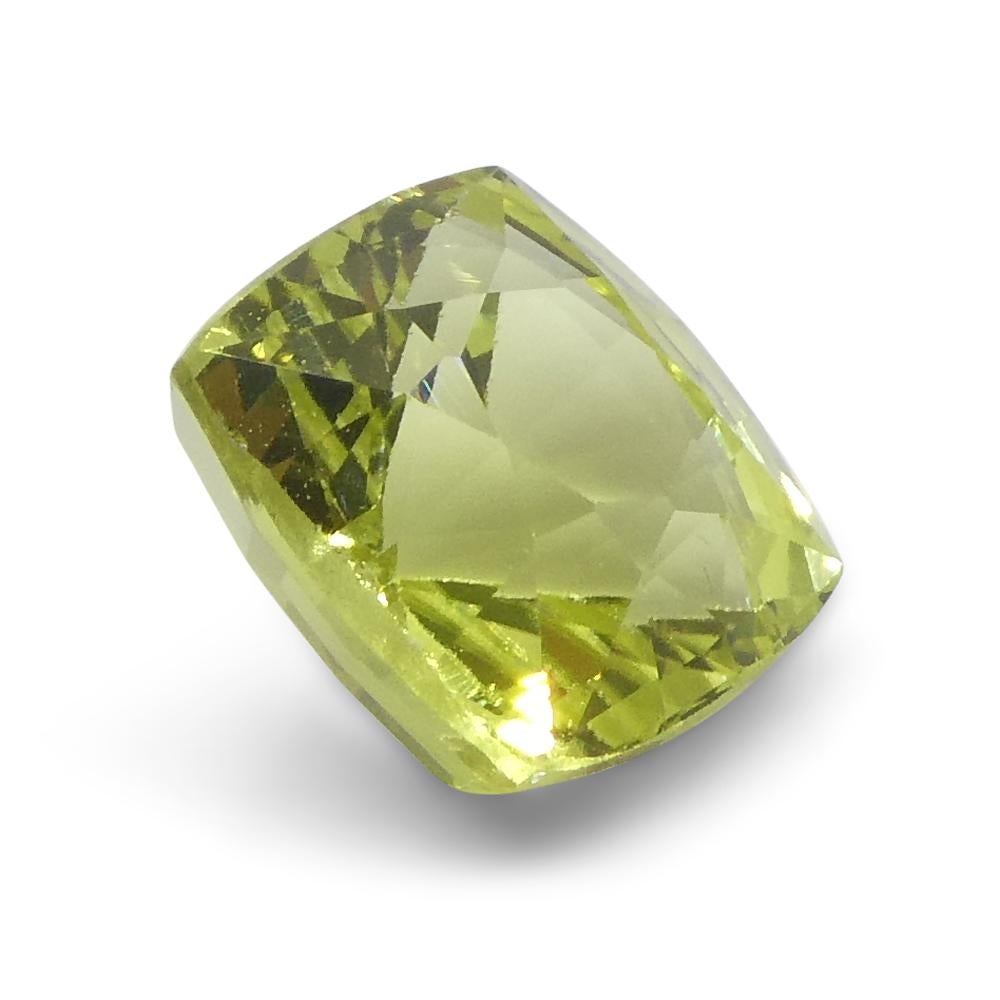 1.68ct Square Cushion Green-Yellow Chrysoberyl from Brazil For Sale 3