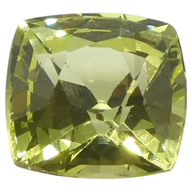 1.68ct Square Cushion Green-Yellow Chrysoberyl from Brazil For Sale