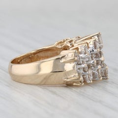 1.68ctw Diamond Cluster Pyramid Ring 14k Yellow Gold Size 4.25 Cocktail