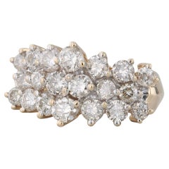 1.68 Karat Diamant Cluster Pyramiden-Ring 14k Gelbgold Größe 4,25 Cocktail