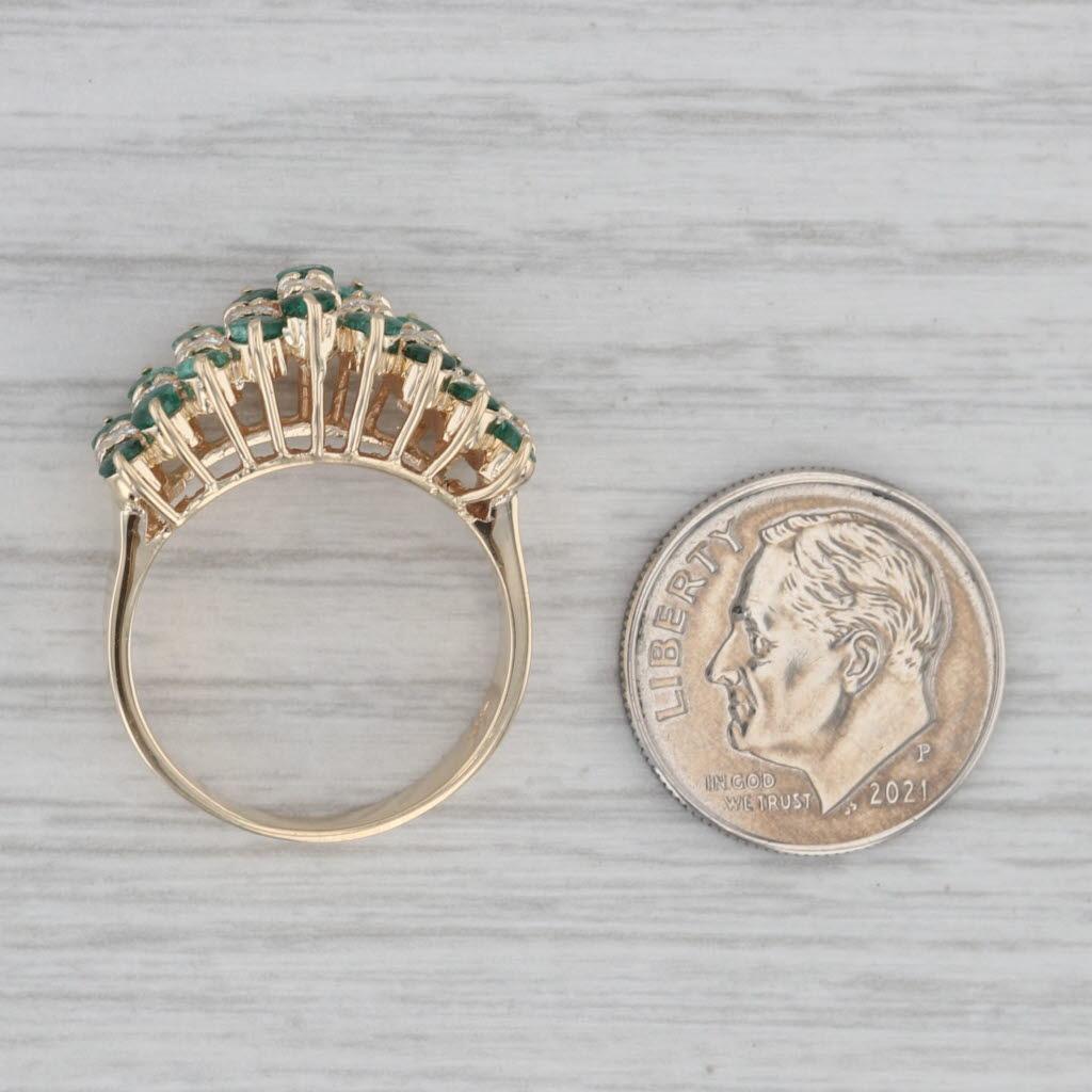 Anello a piramide in oro giallo 14K con diamante smeraldo da 1,68 carati, misura 6,75 in vendita 4