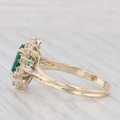 1.68ctw Oval Emerald Diamond Halo Ring 14k Yellow Gold Size 7.75 Engagement