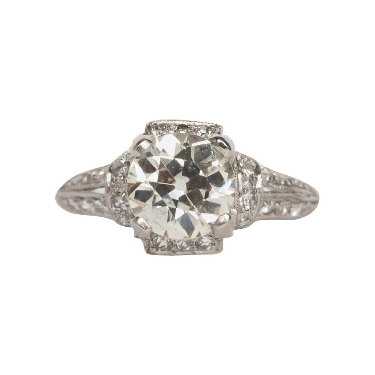 1.69 Carat Diamond Platinum Engagement Ring For Sale at 1stDibs ...
