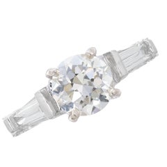 1.69 Carat Diamond White Gold Three-Stone Gold Engagement Ring