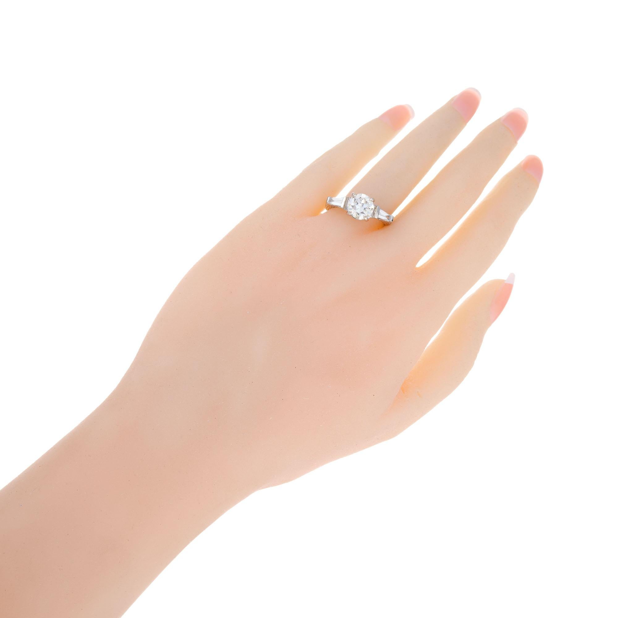 Women's 1.69 Carat Diamond Three-Stone Gold Engagement Ring For Sale