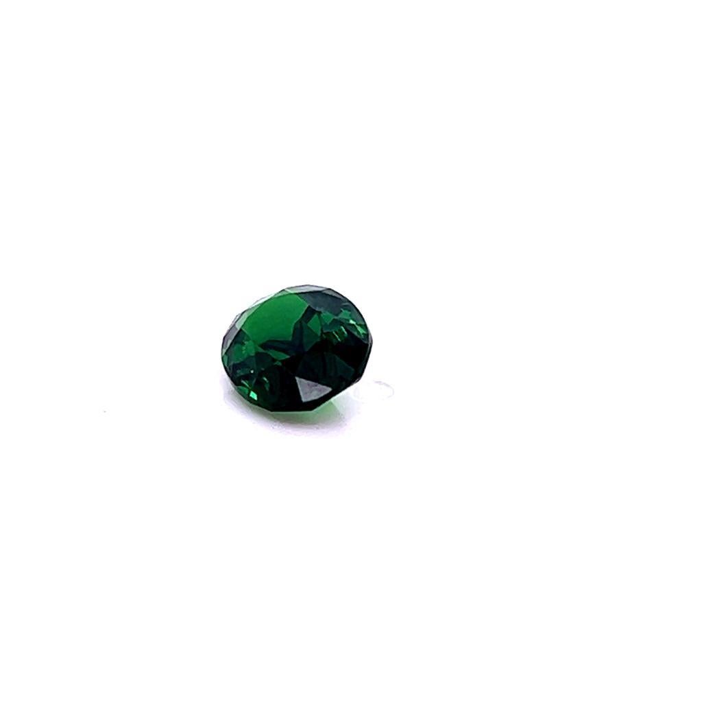 Contemporary 1.69 Carat Oval cut Tsavorite Garnet For Sale