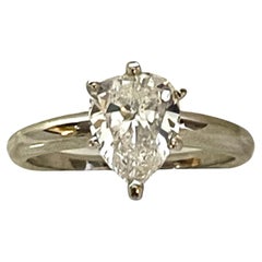 1.69 Carat Pear Shape Diamond Ring