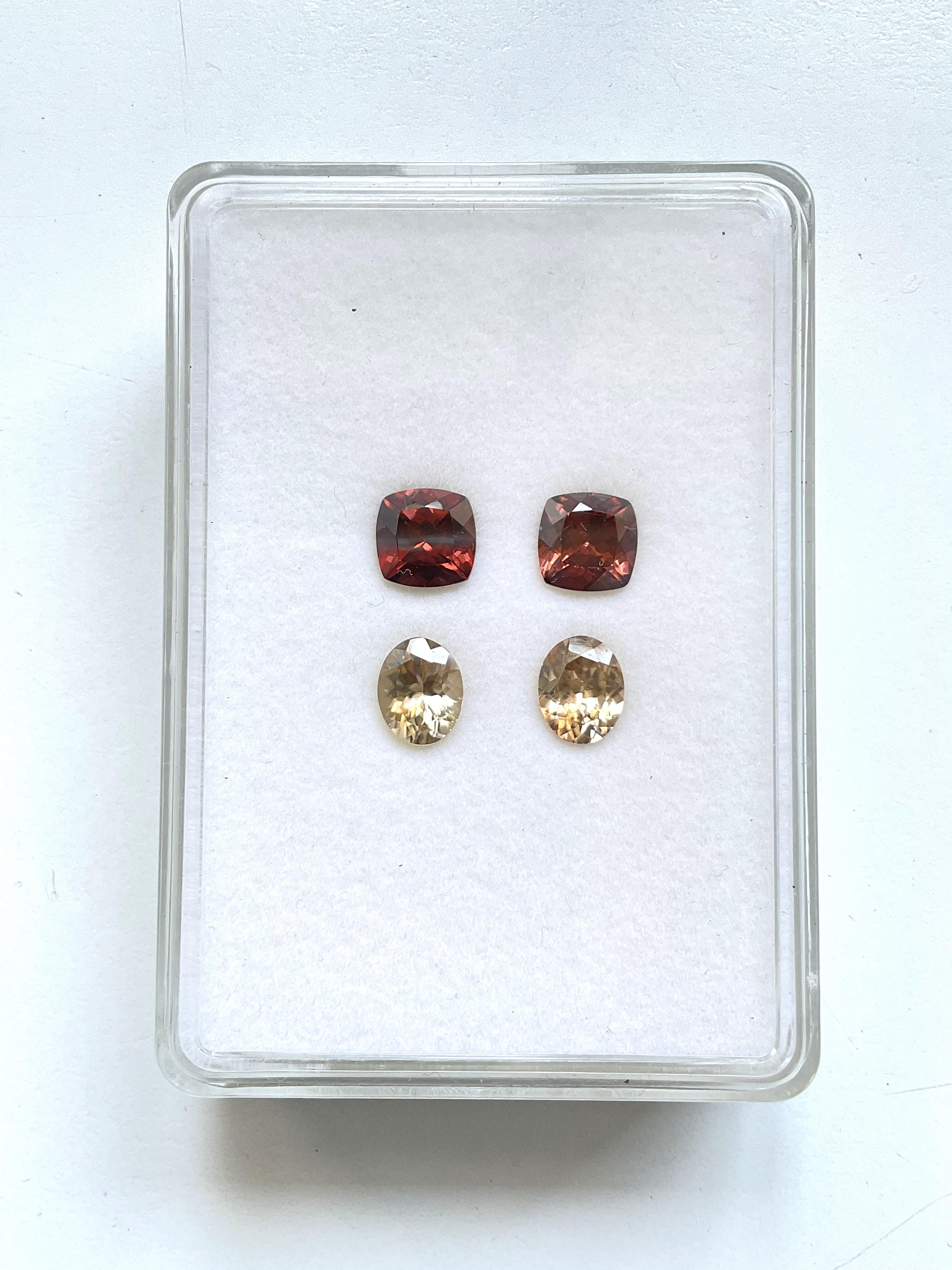16.9 Carat Tanzania Zircon Natural Oval & Cushion Cutstone Fine Jewelry Gemstone In New Condition In Jaipur, RJ