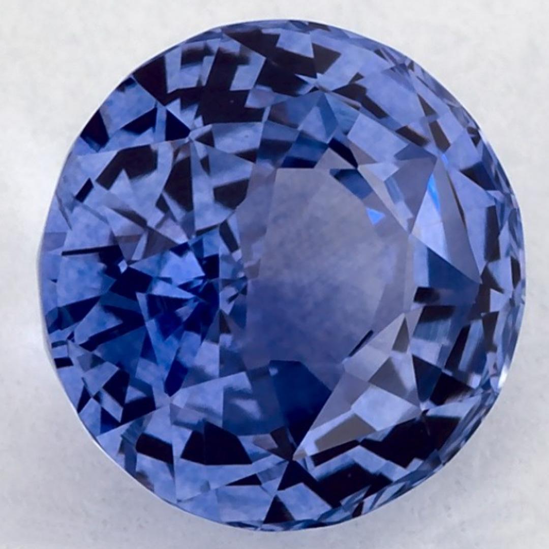 1,69 Karat blauer Saphir rund zertifiziert loser Edelstein (Rundschliff) im Angebot