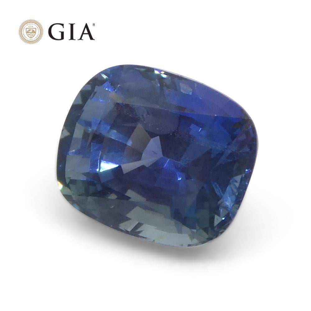 1.69 Ct Bright Blue Sapphire Cushion GIA Certified Unheated For Sale 8