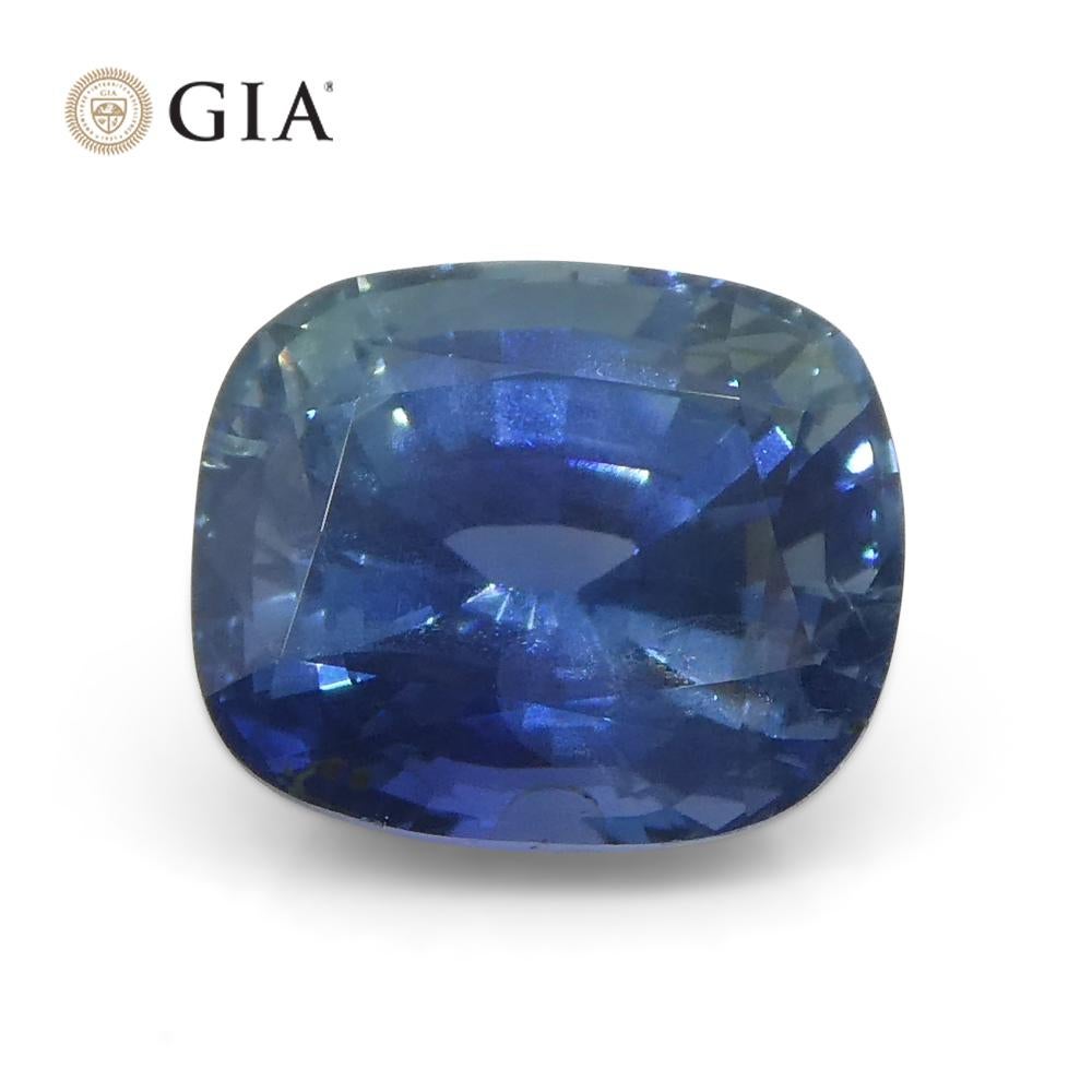 1.69 Ct Bright Blue Sapphire Cushion GIA Certified Unheated For Sale 2