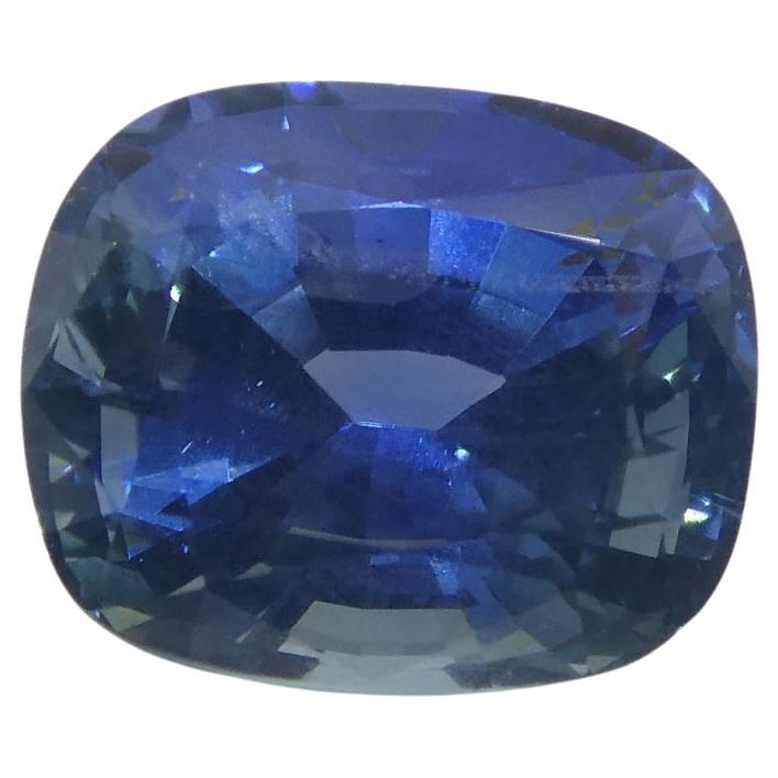 1.69 Ct Bright Blue Sapphire Cushion GIA Certified Unheated For Sale