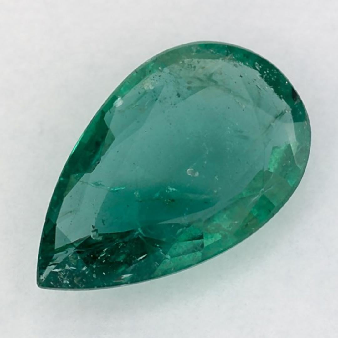 1.69 Karat Smaragd Birne Loser Edelstein (Tropfenschliff) im Angebot