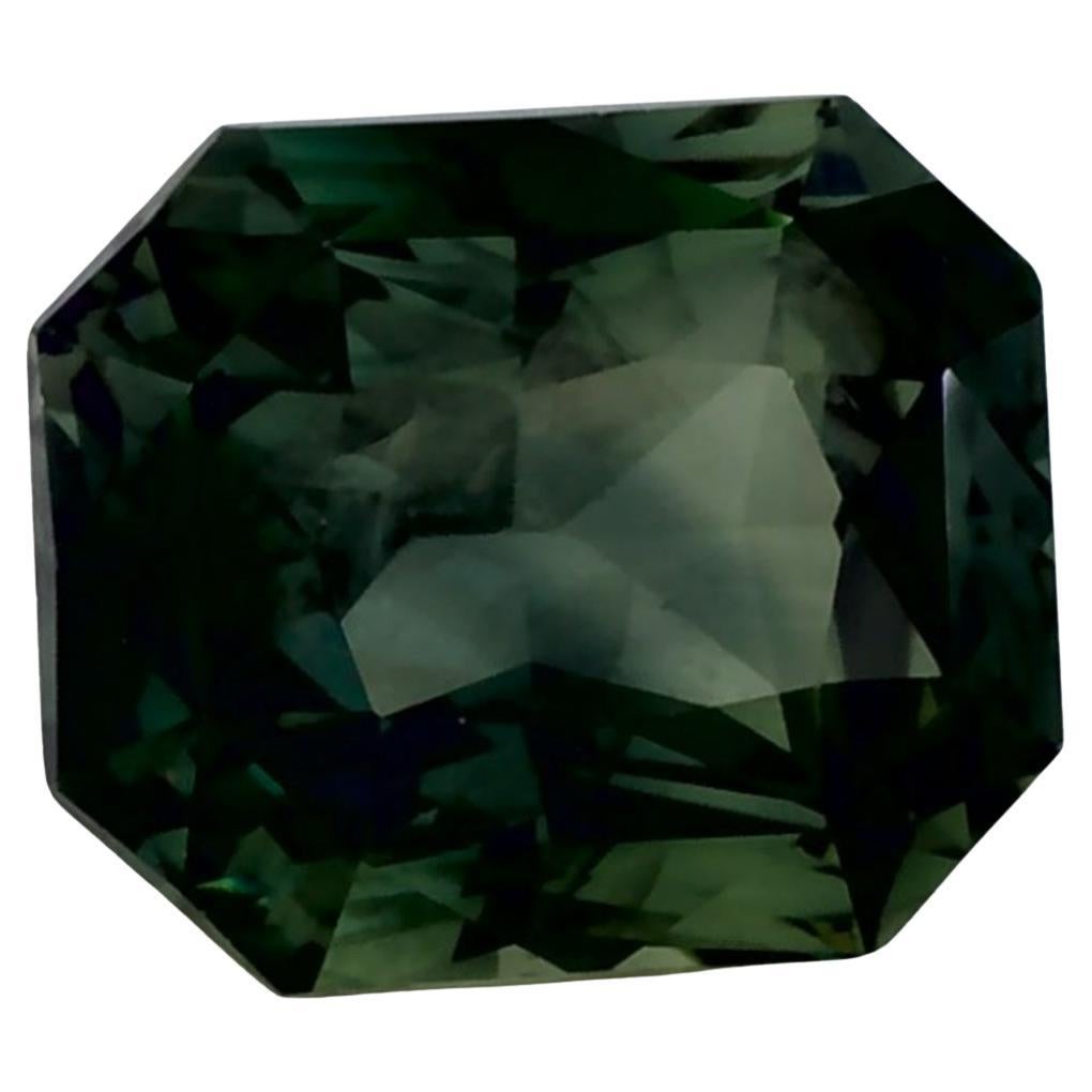 1.69 Ct Green Sapphire Octagon Cut Loose Gemstone