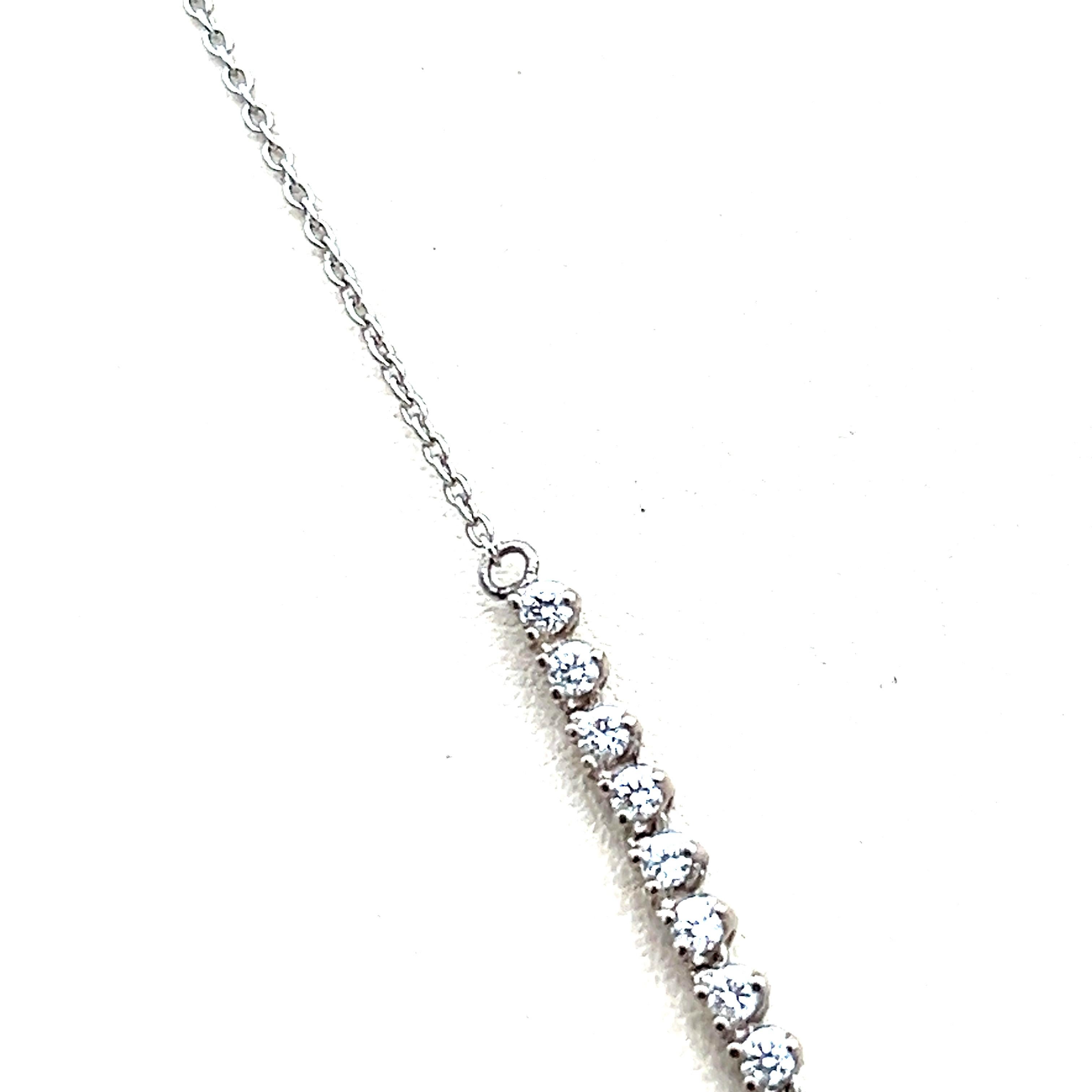 Modern 1.69 ct Half-Way Diamond Tennis Necklace For Sale