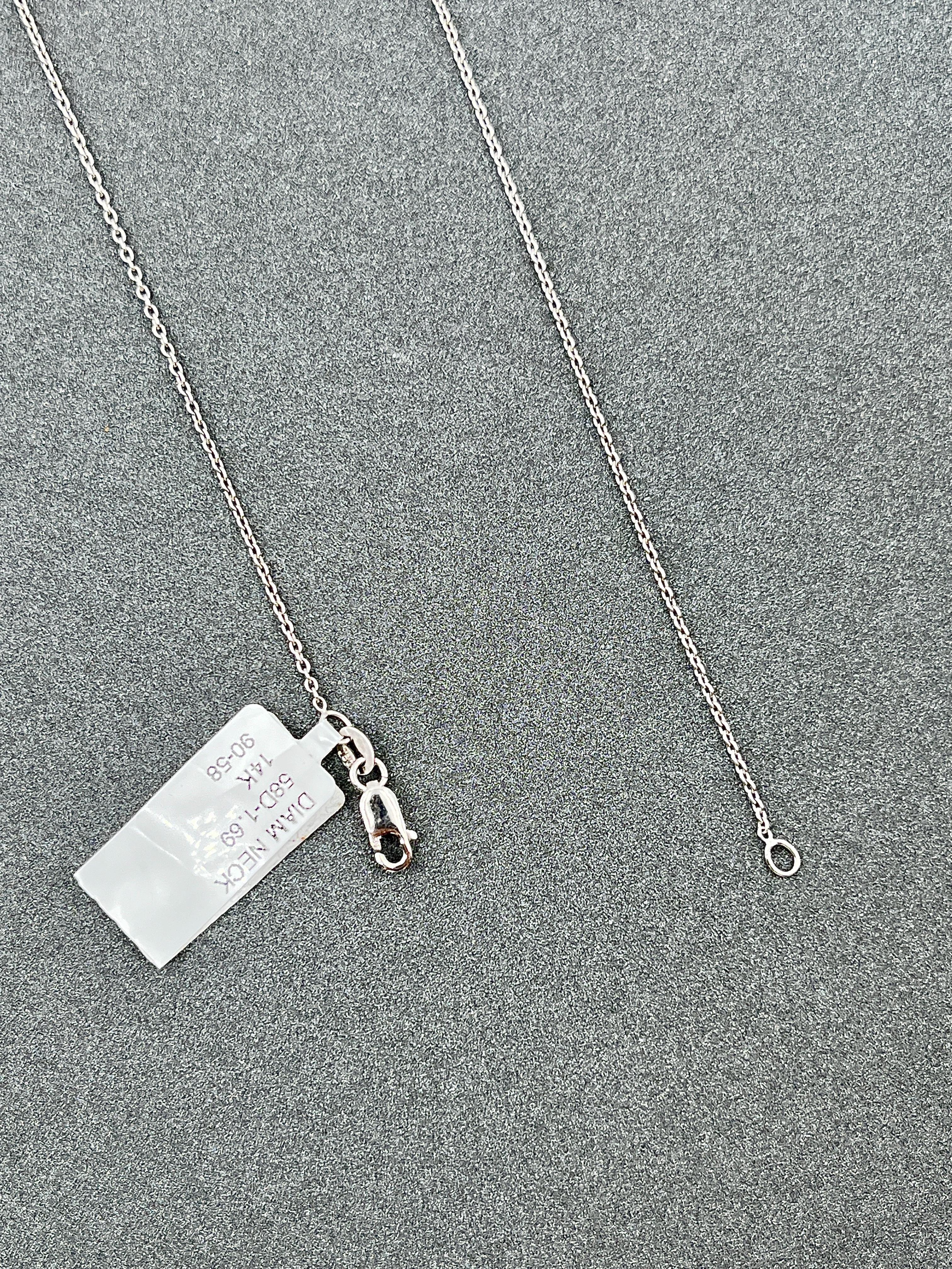 Modern 1.69 ct Half Way Diamond Tennis Necklace For Sale