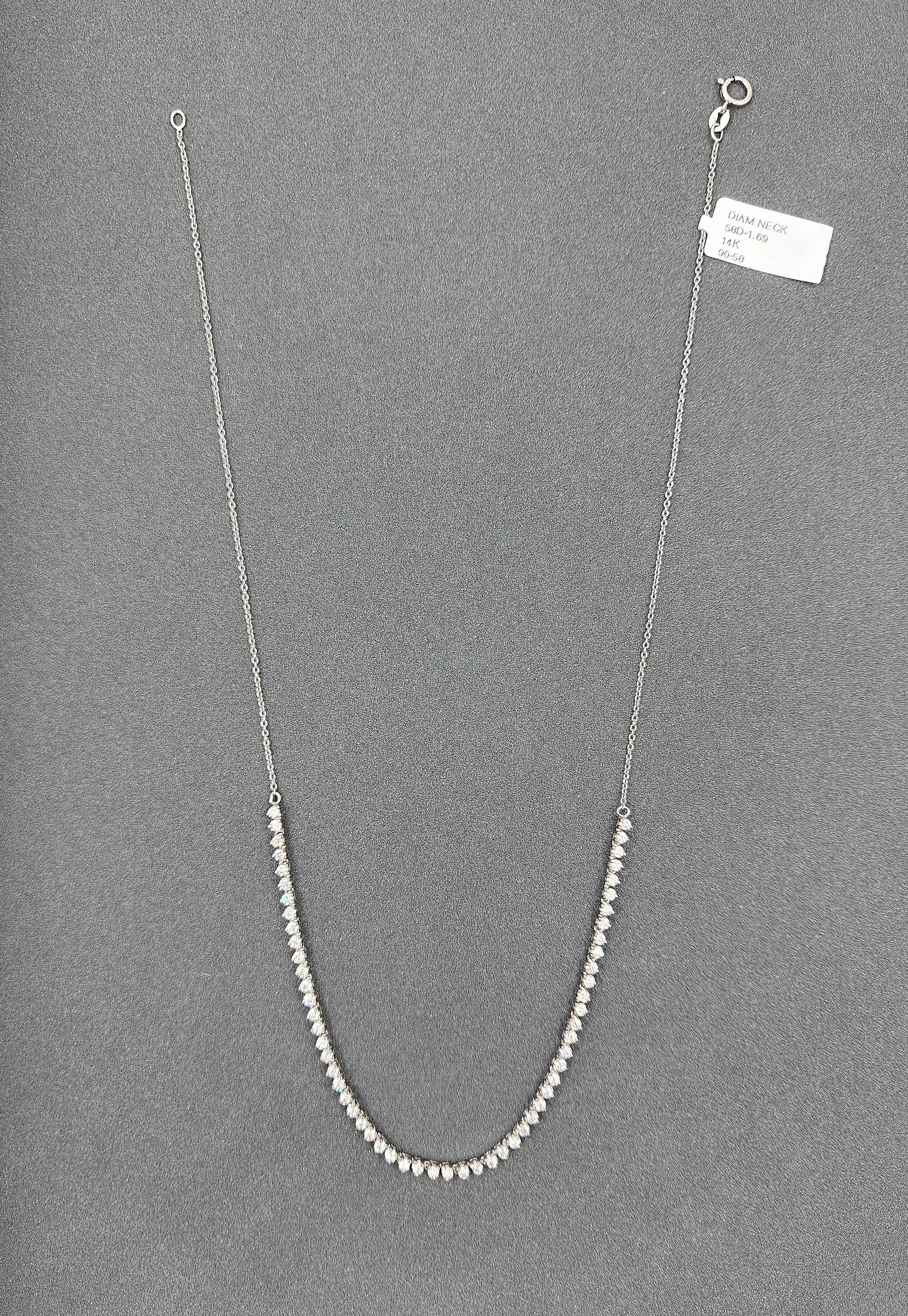 Collar Tenis Diamante Medio 1,69 ct Moderno en venta