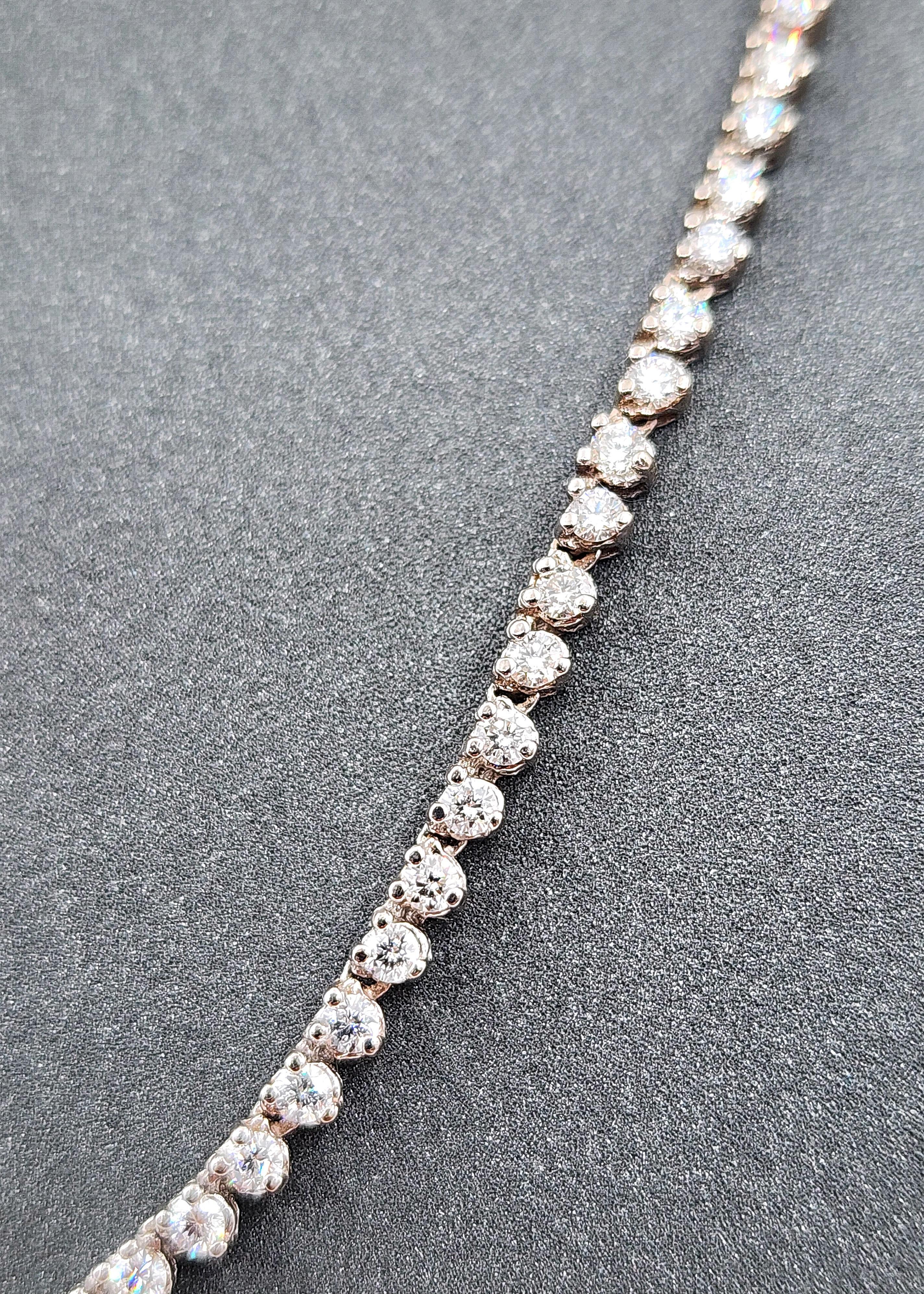 Collar Tenis Diamante Medio 1,69 ct en Nuevo estado para la venta en Chicago, IL