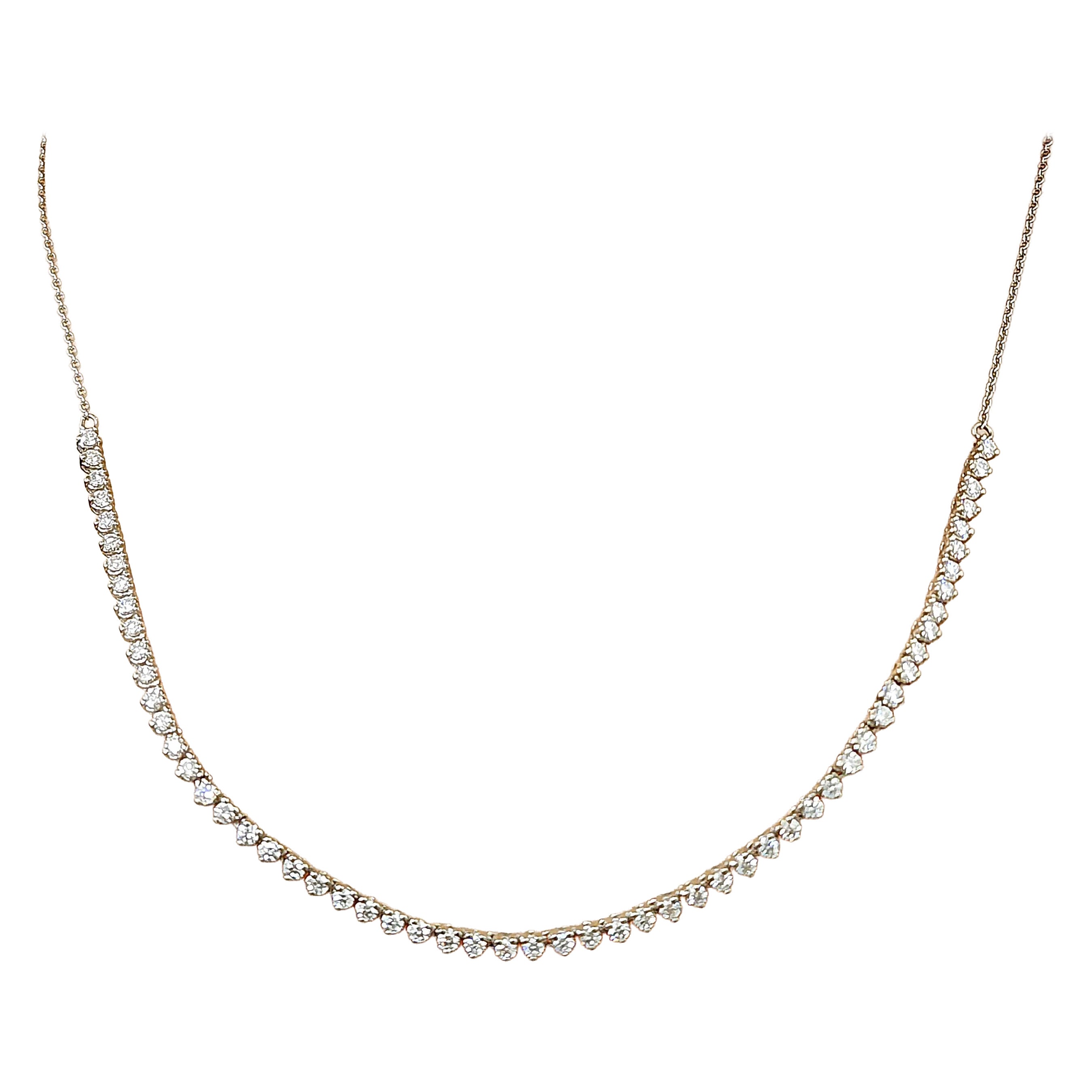 1.69 ct Halfway Diamond Tennis Necklace