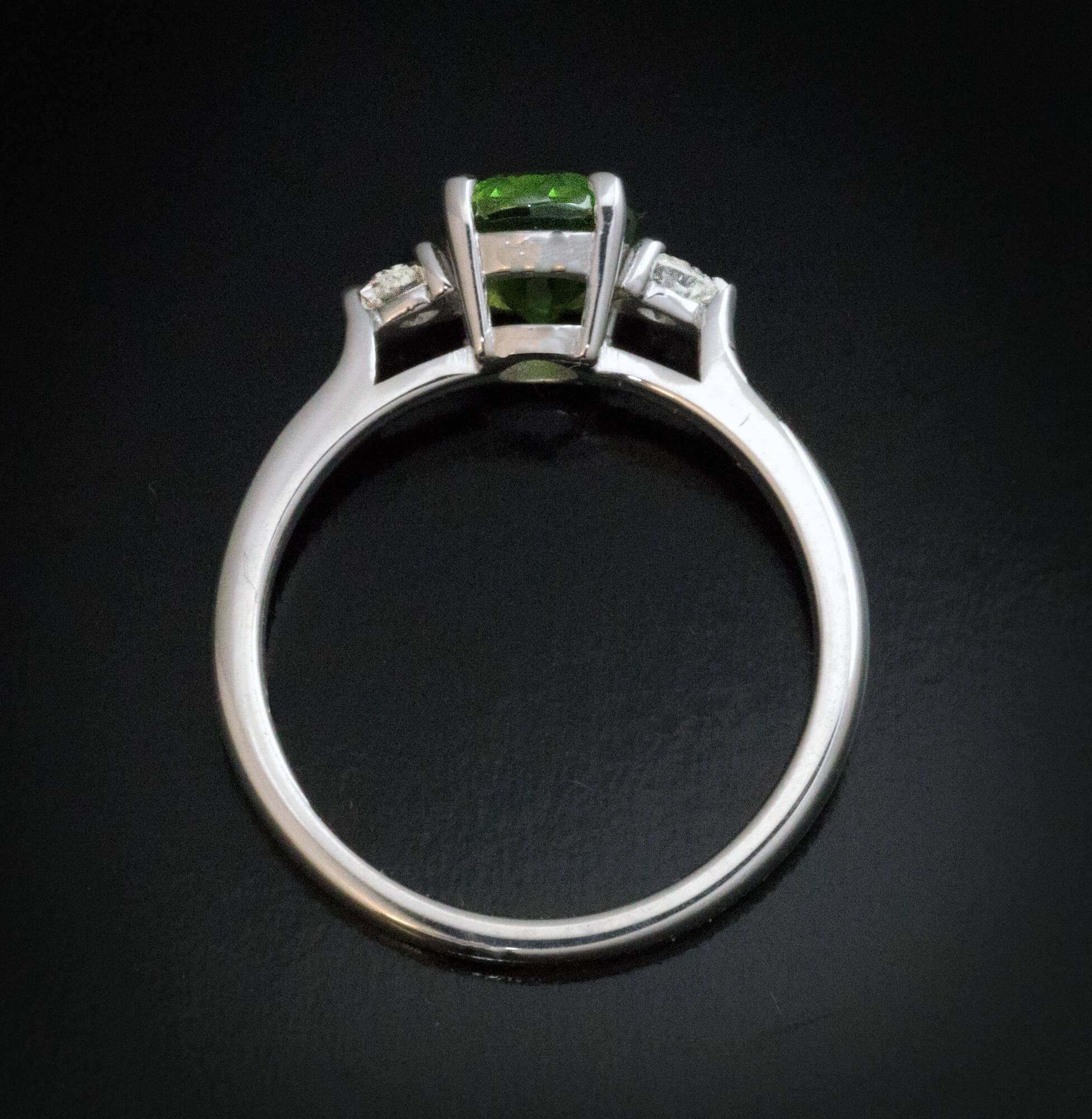 1.69ct Russian Demantoid Diamond Engagement Ring For Sale 1
