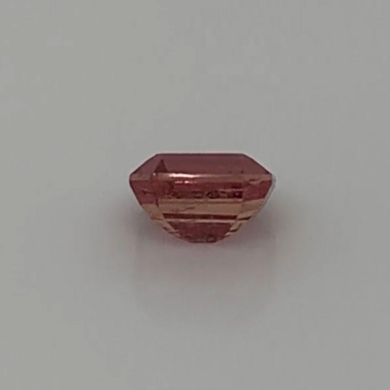 Emerald Cut 1.69 Emerald Shape Brownish Pink Color Sapphire GIA Certified Unheated For Sale