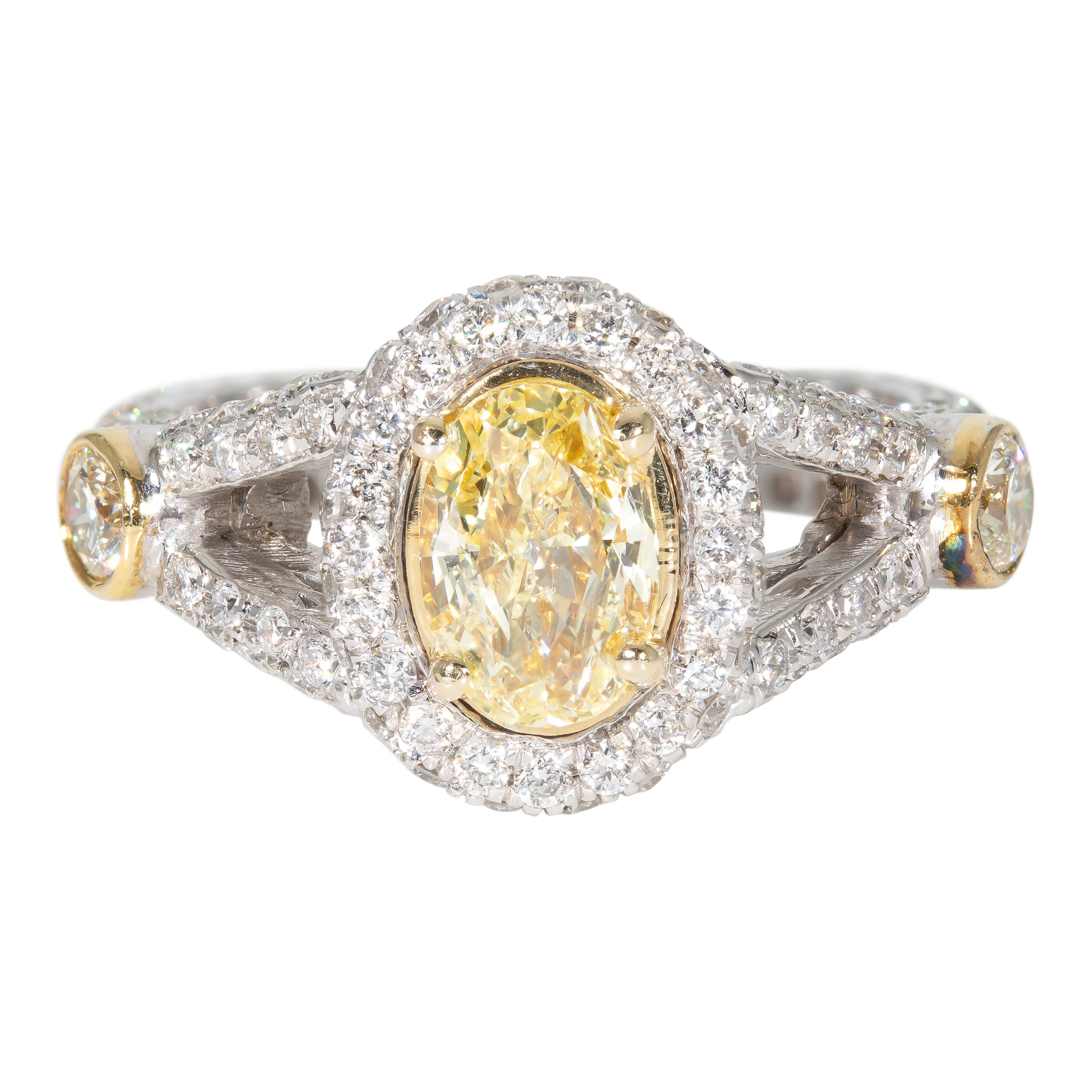 1.69 Fancy Yellow Diamond Cocktail Ring