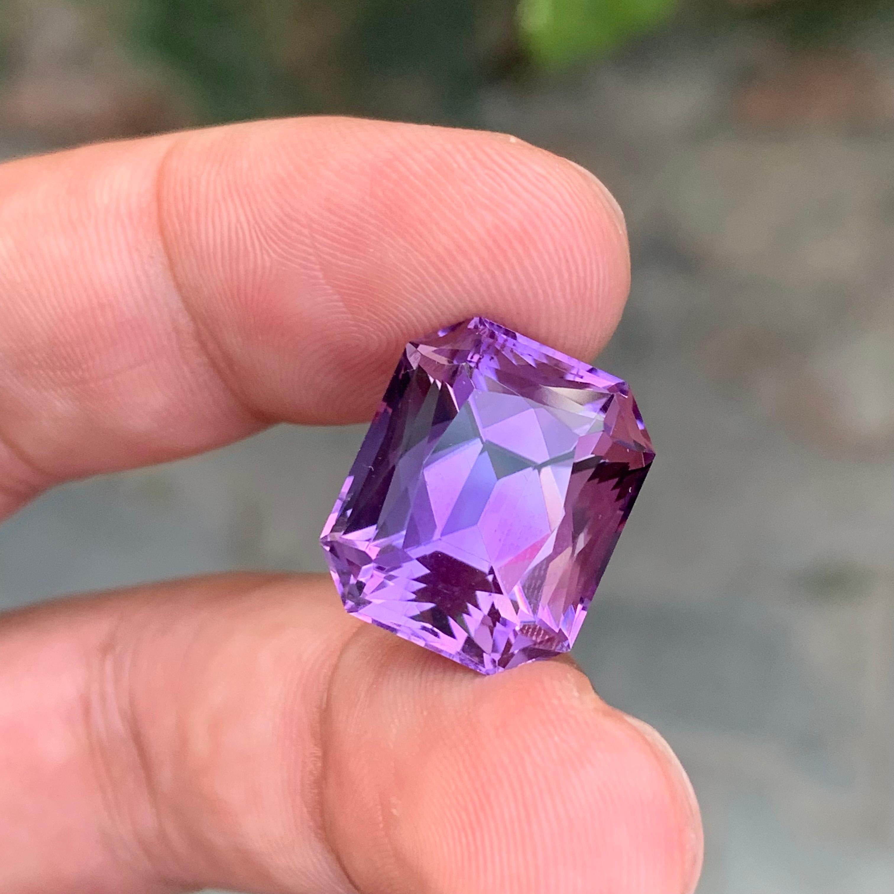 16.90 Carat Natural Loose Amethyst Octagon Shape Gemstone (Améthyste en vrac en forme d'octogone) en vente 1