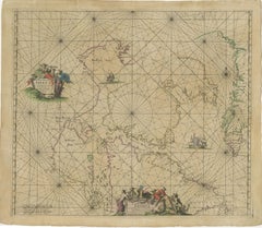 1690 Carta marina de Frederick de Wit de la bahía de Hudson, la bahía de Baffin y Groenlandia