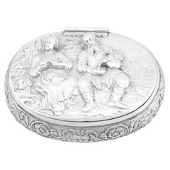 Boîte à tabac en argent hollandaise antique des années 1690