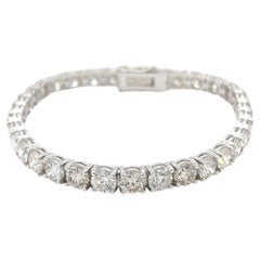 16.95 Carat Brilliant Cut Diamond White Gold Tennis Bracelet