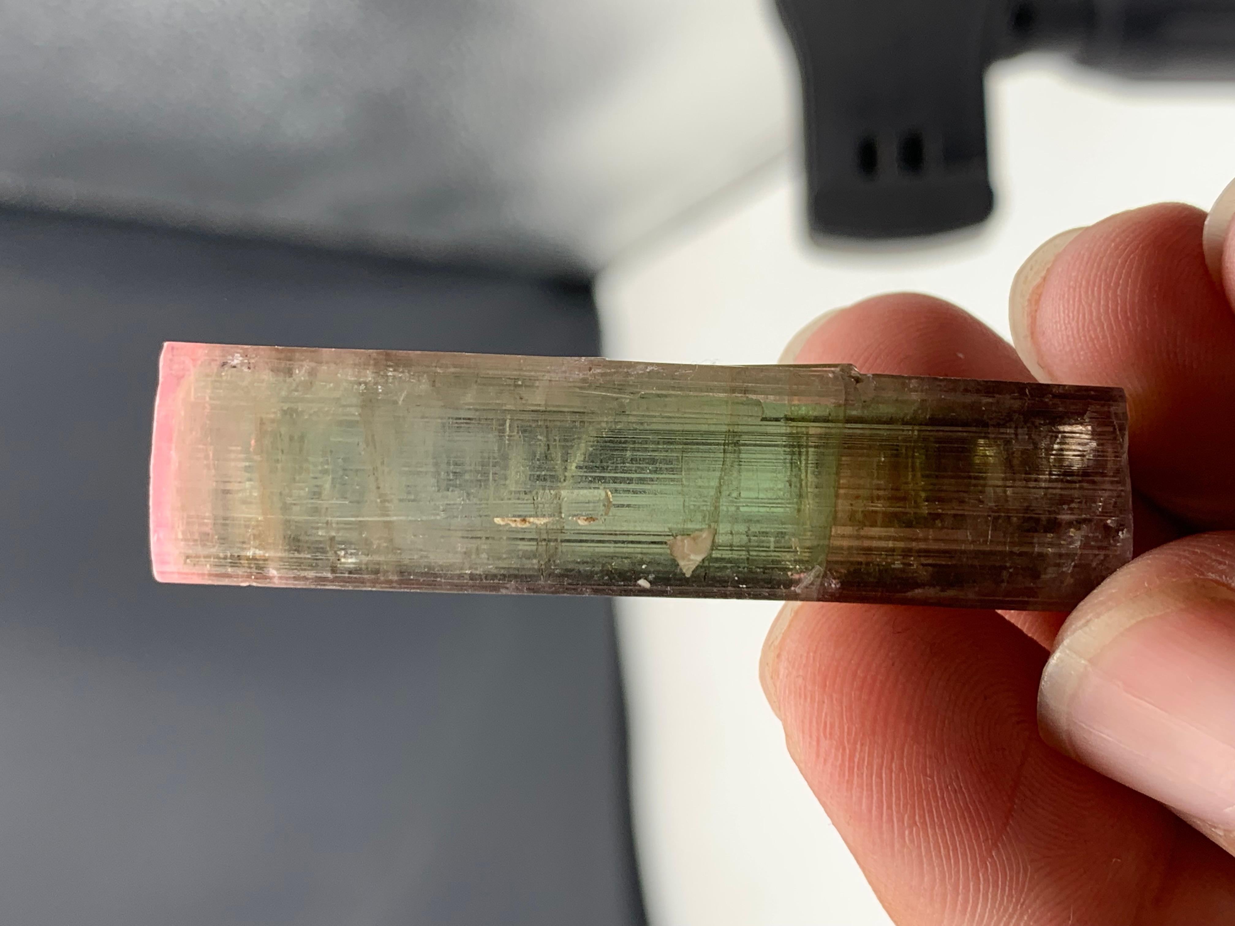 16.95 Gram Amazing Bi Color Tourmaline Crystal From Paprook Mine, Afghanistan  For Sale 3