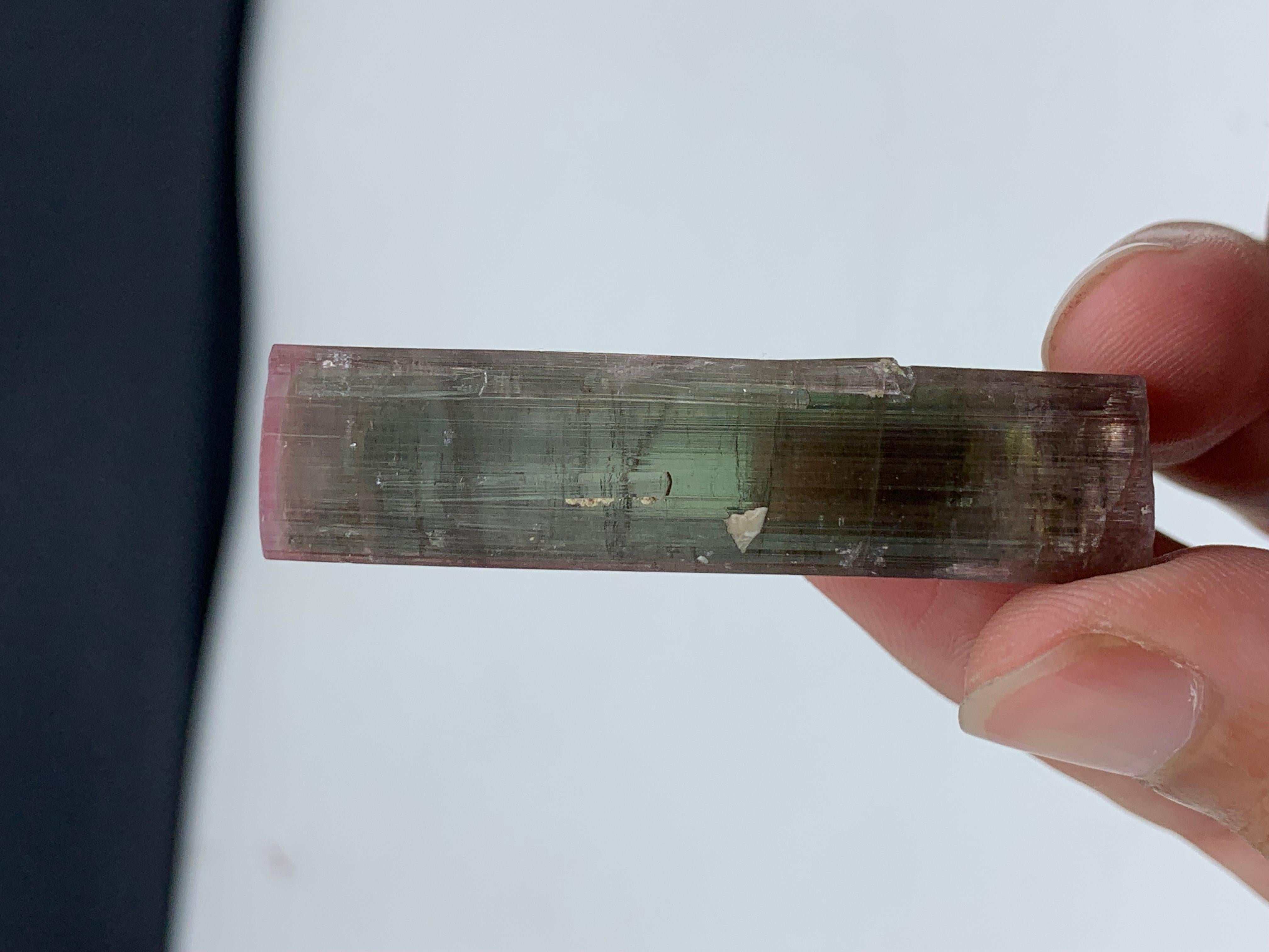 Adam Style 16.95 Gram Amazing Bi Color Tourmaline Crystal From Paprook Mine, Afghanistan  For Sale