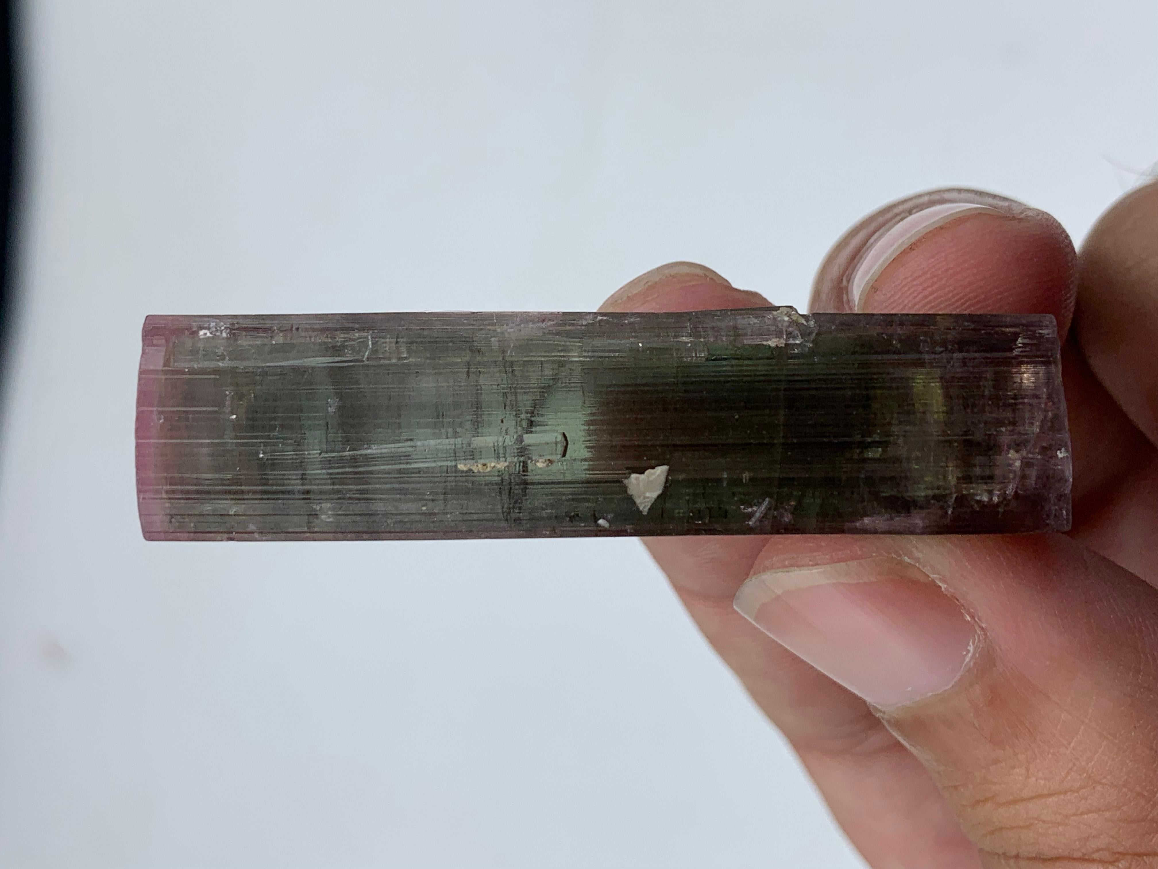 18th Century and Earlier 16.95 Gram Amazing Bi Color Tourmaline Crystal From Paprook Mine, Afghanistan  For Sale