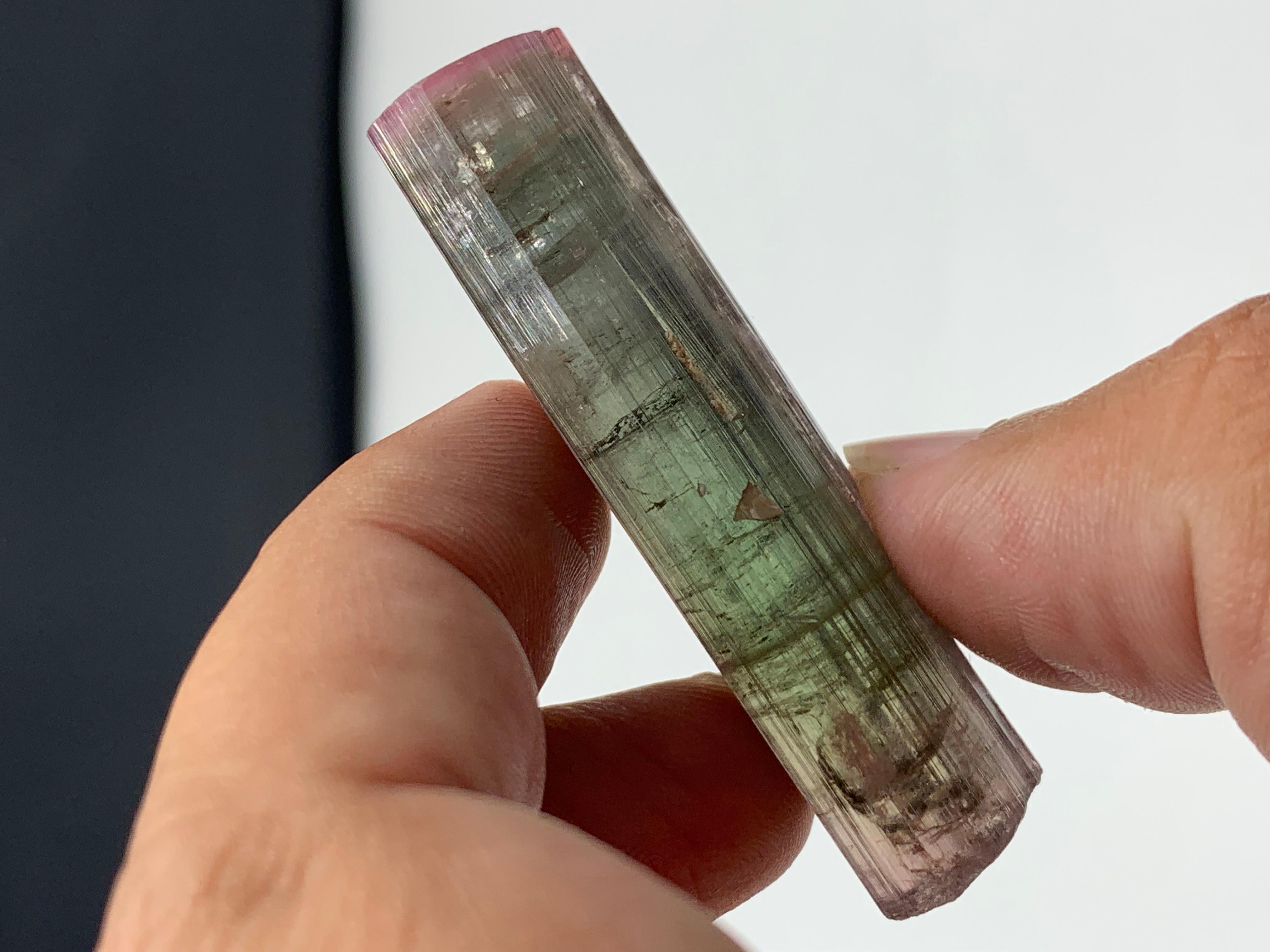 16.95 Gram Amazing Bi Color Tourmaline Crystal From Paprook Mine, Afghanistan  For Sale 1