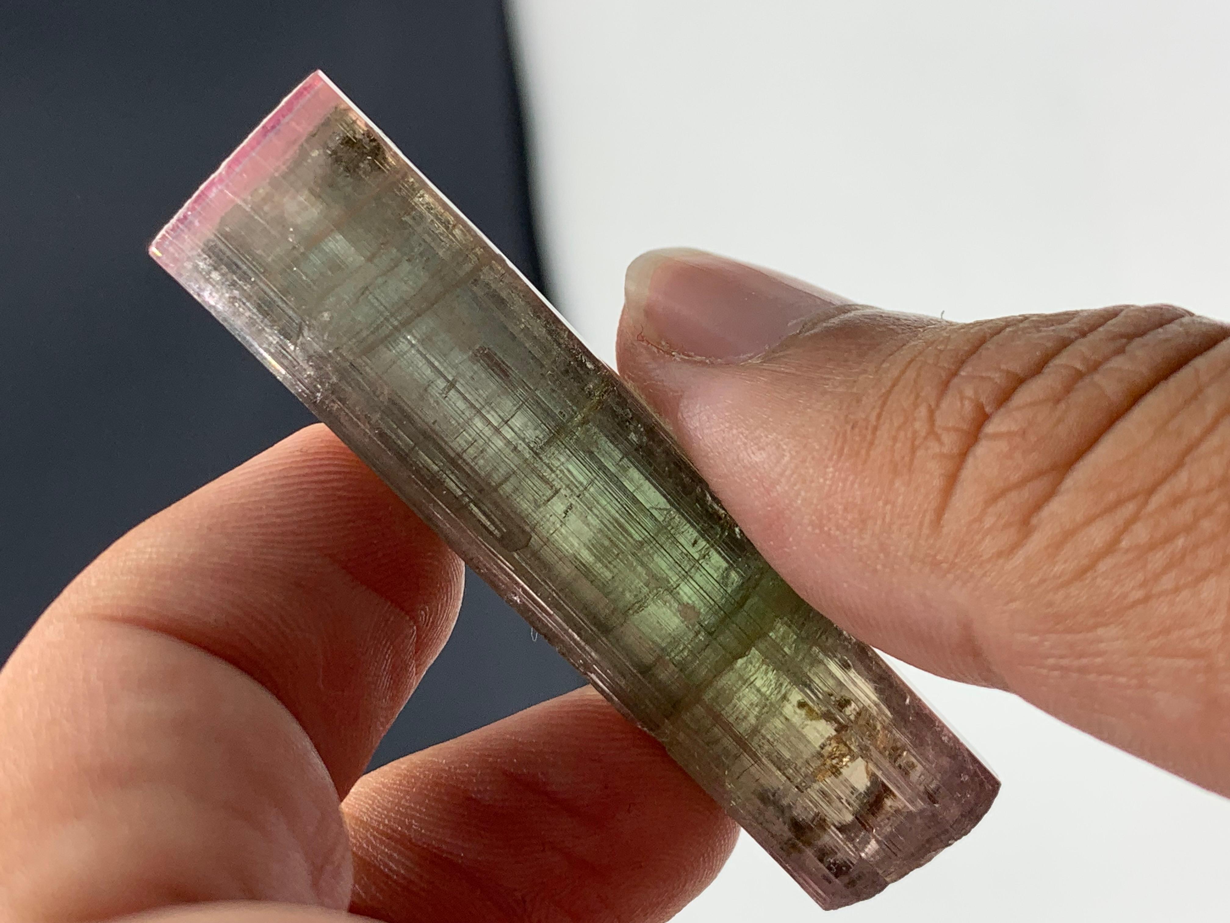 16.95 Gram Amazing Bi Color Tourmaline Crystal From Paprook Mine, Afghanistan  For Sale 2