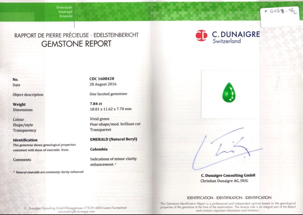 16.96 Carat CD Certified Colombian Emerald Pear Shape Pair en vente 2