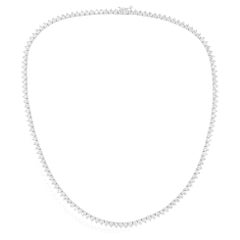 16.98 Carat SI/H Round Brilliant Cut Diamond Tennis Necklace 18 Karat White Gold