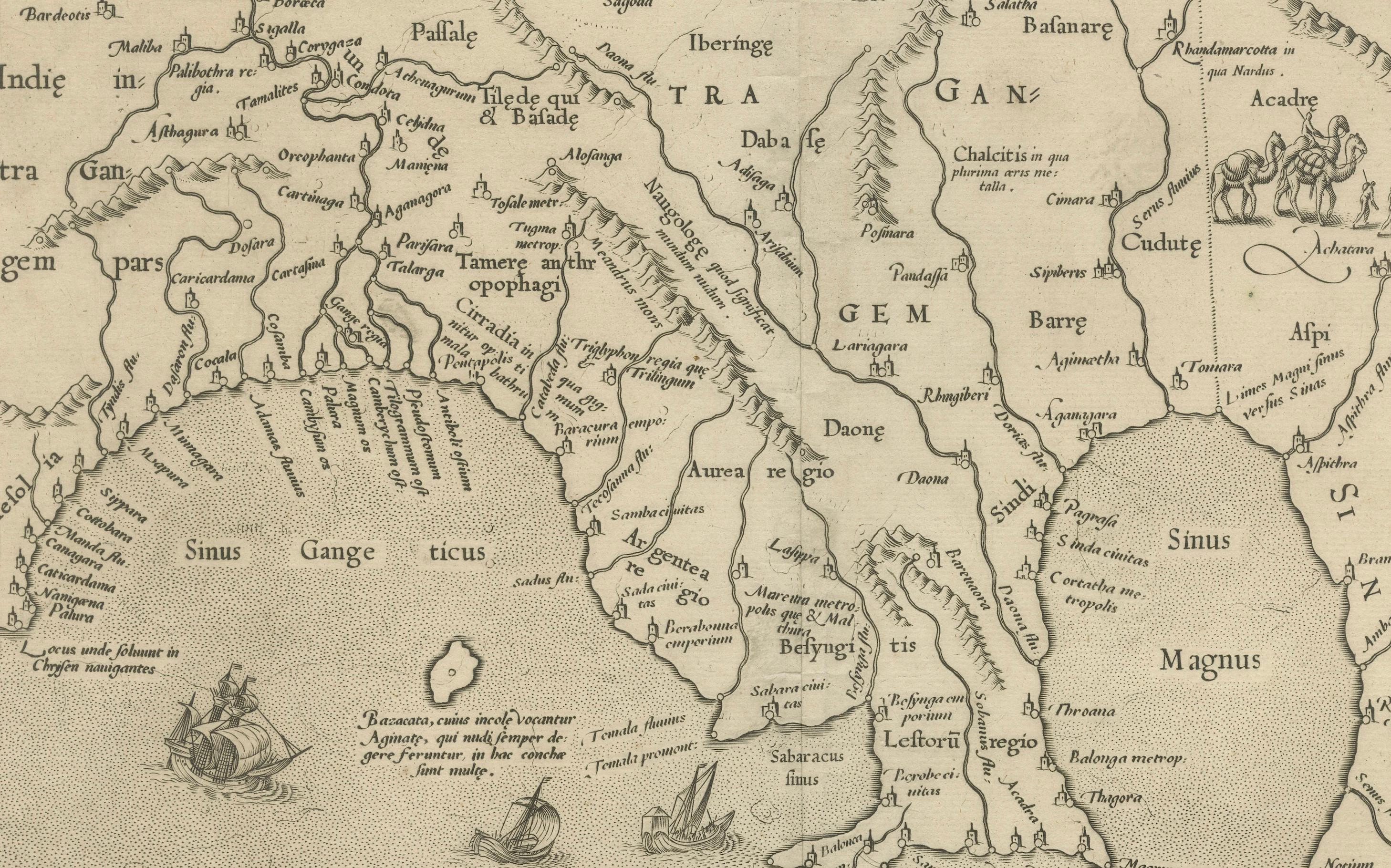 Gravé Carte Mercator Ptolemaique d'Asie Est des Ganges, 1698 en vente